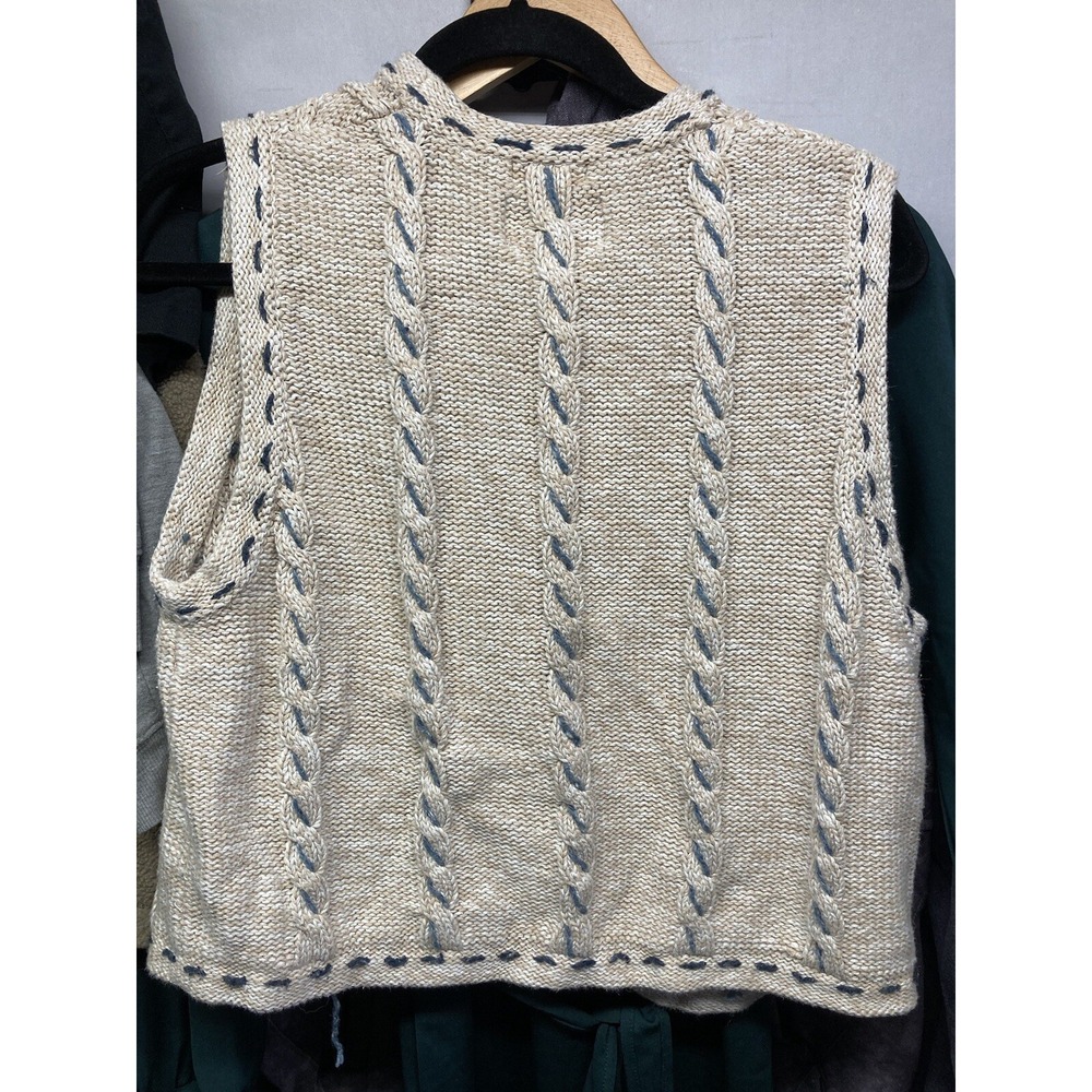 Vtg Christopher And Banks Womans Sweater Vest Size Medium Hand Embroidered Knit - Picture 11 of 12